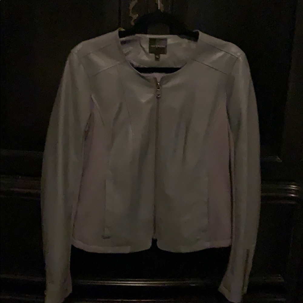 Gray Leather Jacket from The Limited